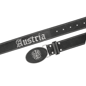 Austria Trachtengürtel Echtleder anthrazit