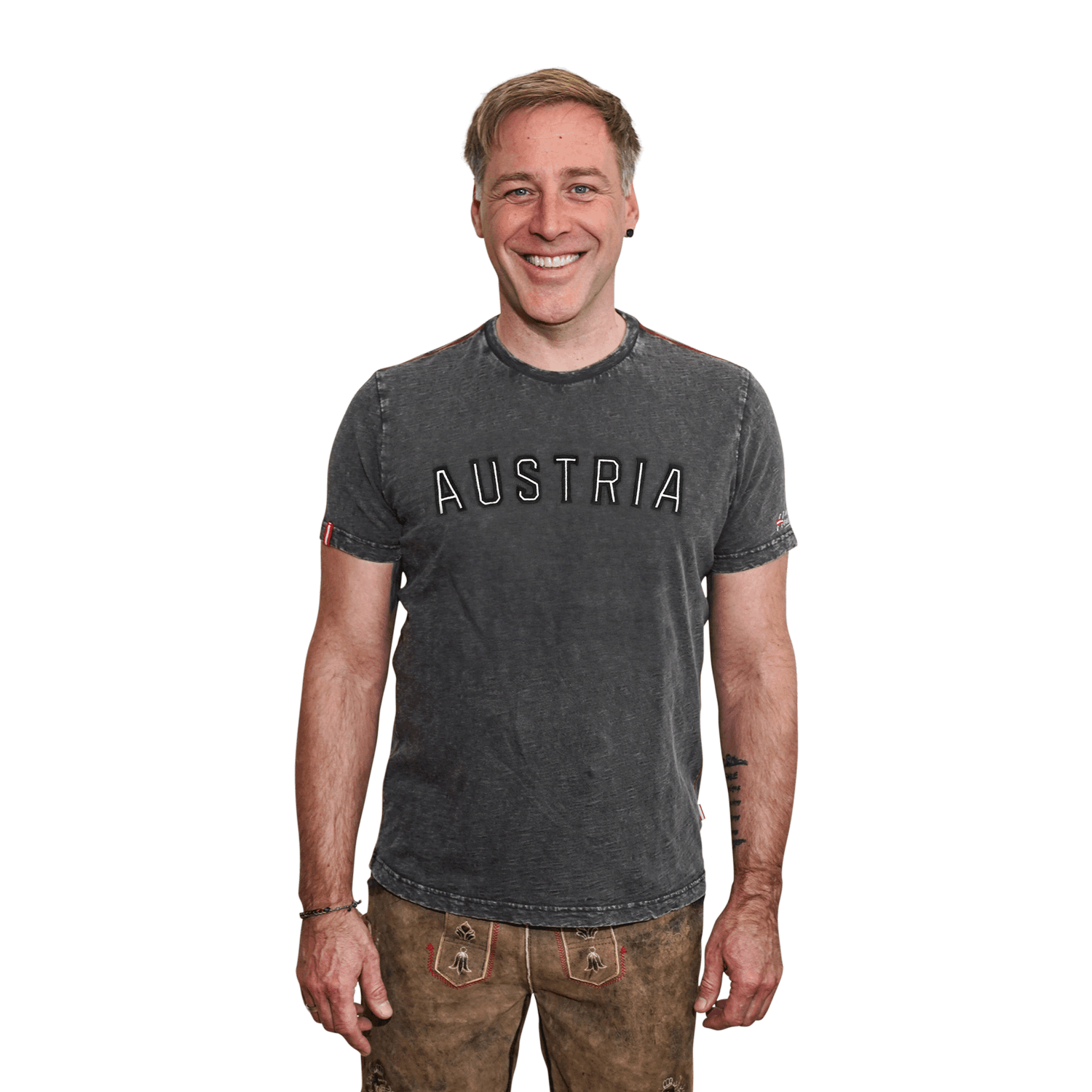 Austria Vintage T-Shirt Herren dunkelgrau
