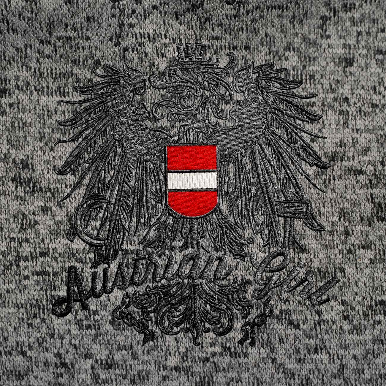 Austrian Girl Stickerei dunkelgrau