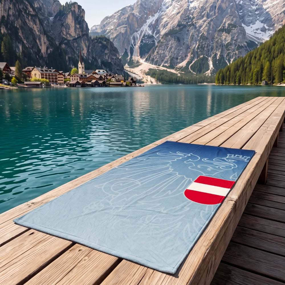 Badetuch Österreich Adler dunkelblau #Farbe_Dunkelblau/Hellblau