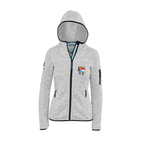 Bayern Kapuzen Jacke Strickfleece hellgrau Damen