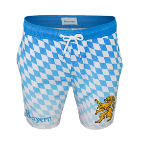 Bayernmode Badehose blau weiß