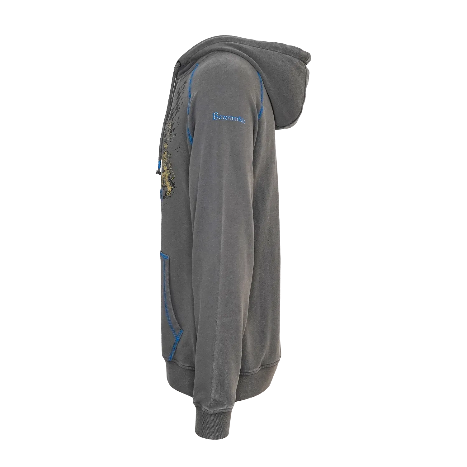 Bayernmode Hoodie Herren grau seitlich