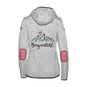 Bergverliebt Trachten Kultjacke mit Kapuze - Karo Rot