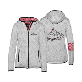 Bergverliebt Trachten Kultjacke mit Kapuze - Karo Rot