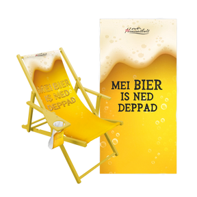 Bier Kombo Liegestuhl mit Getränkehalter Badetuch