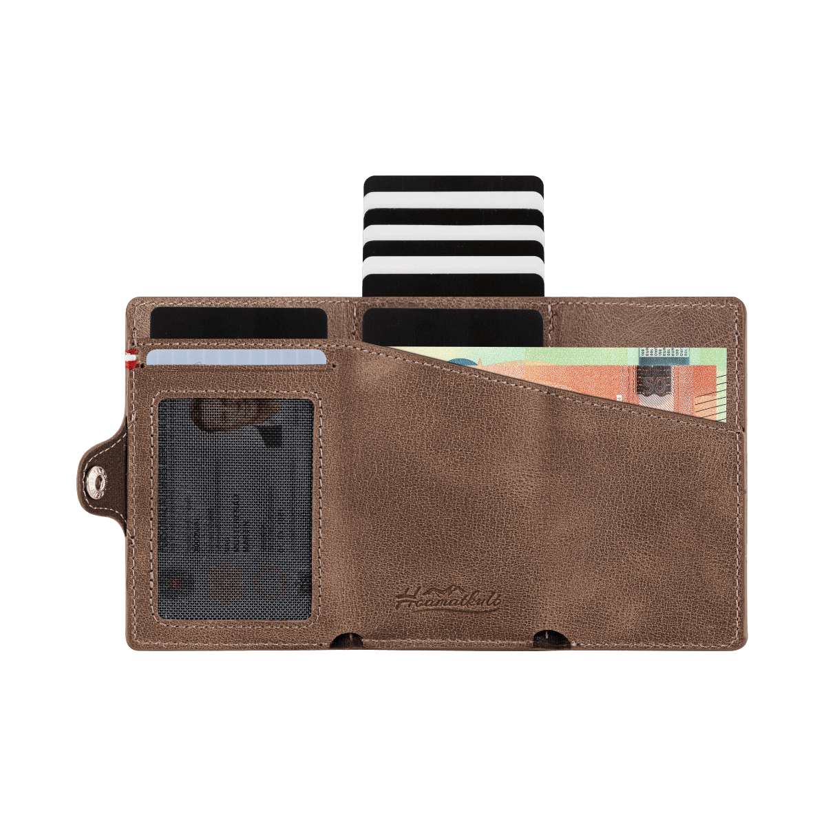 Adler Smart Wallet Trifold mit Karten-Pop-Up Funktion aus Echtleder