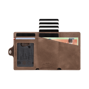 Adler Smart Wallet Trifold mit Karten-Pop-Up Funktion aus Echtleder