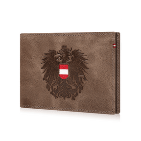 Österreich Adler Geldtasche - Leder Braun