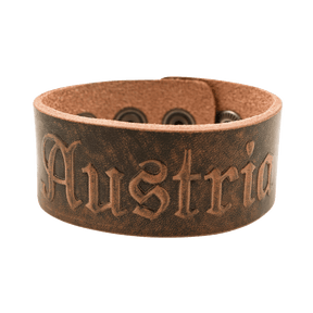 Braunes Echtleder Trachtenarmband Österreich