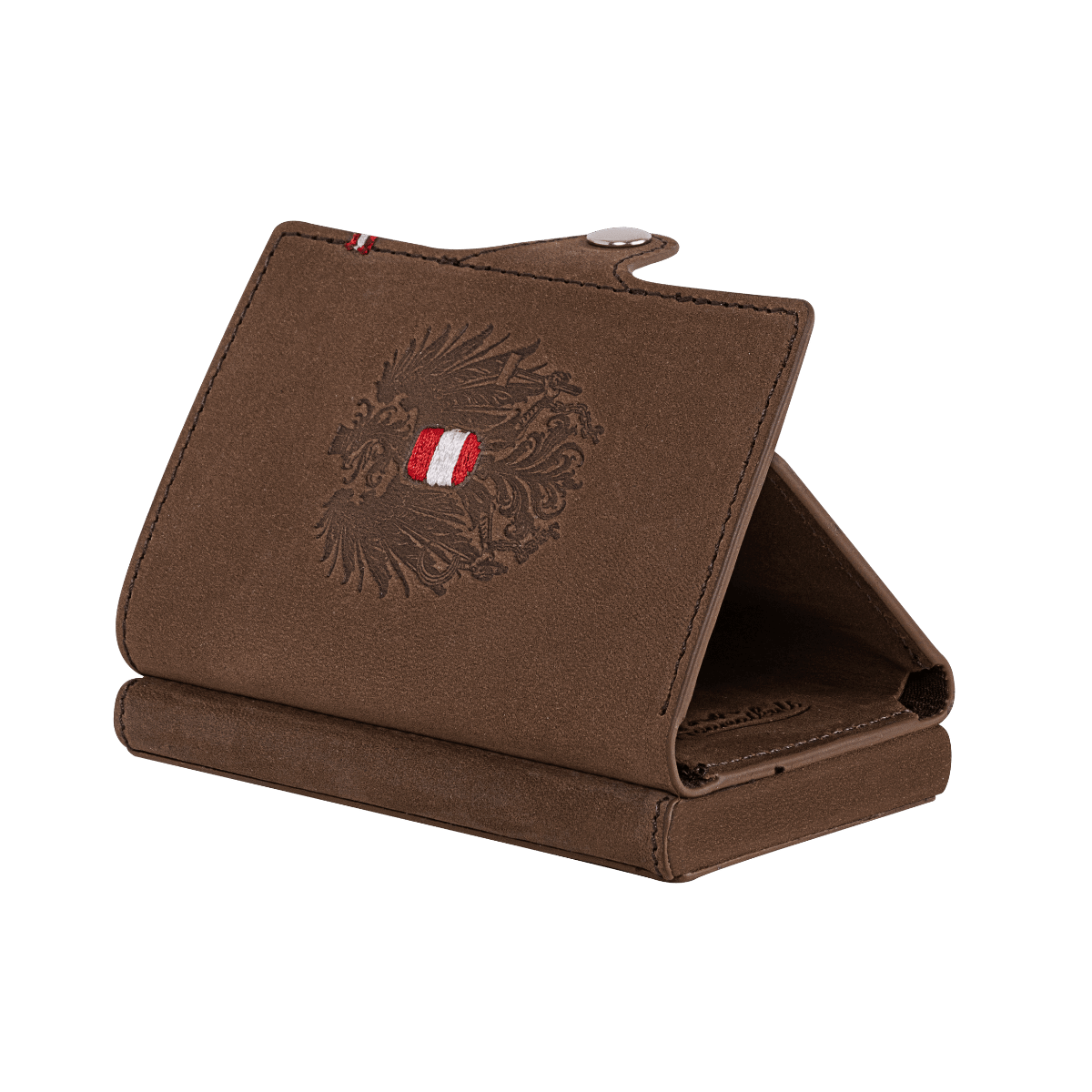 Braunes Vintage Leder Flip Wallet Österreich