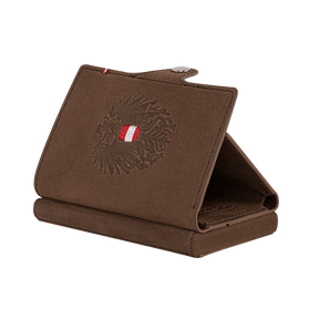 Braunes Vintage Leder Flip Wallet Österreich