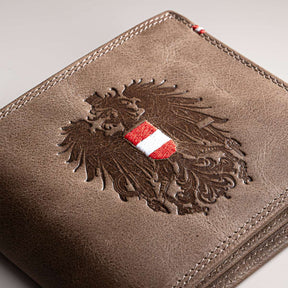 Österreich Adler Geldtasche - Leder Braun