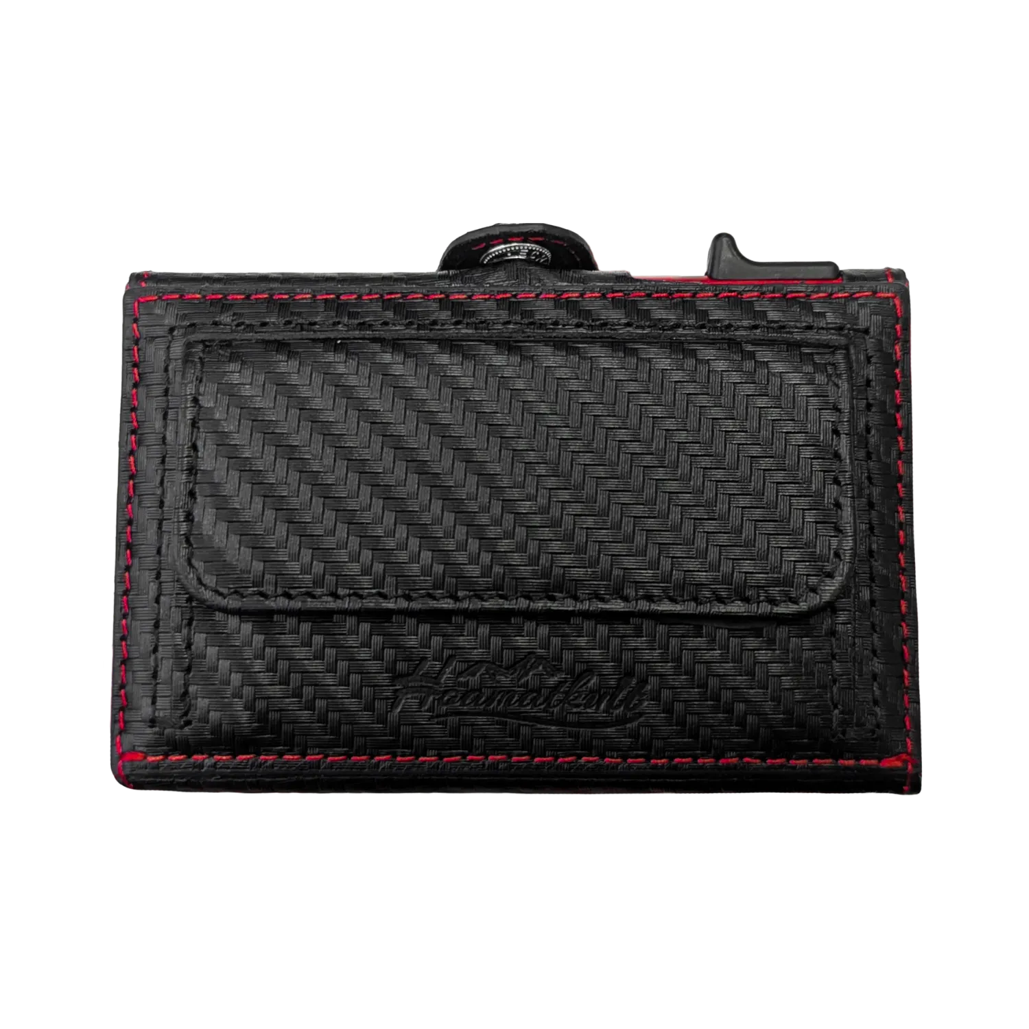 Adler Smart Wallet Trifold mit Karten-Pop-Up Funktion aus Echtleder - Carbon Schwarz