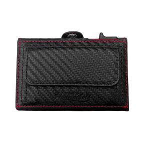 Adler Smart Wallet Trifold mit Karten-Pop-Up Funktion aus Echtleder - Carbon Schwarz