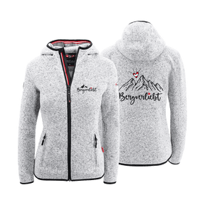 Damen Fleece Jacke Bergliebe hellgrau