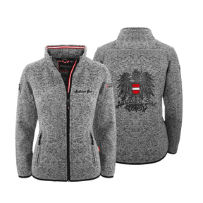 Damen Fleece Jacke ohne Kapuze dunkelgrau