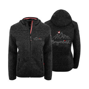 Damen Fleece Jacke schwarz Bergverliebt