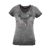 Damen Hirsch Glitzer T-Shirt Anthrazit #Farbe_Dunkelgrau