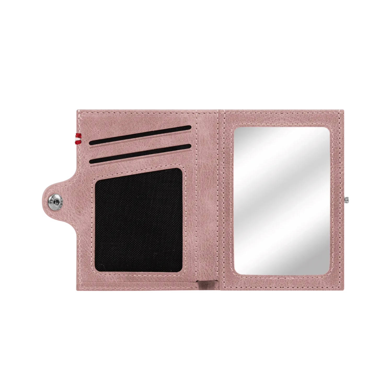 Adler Slim Wallet aus Echtleder mit Spiegel, Münzfach & RFID-Schutz - Altrosa