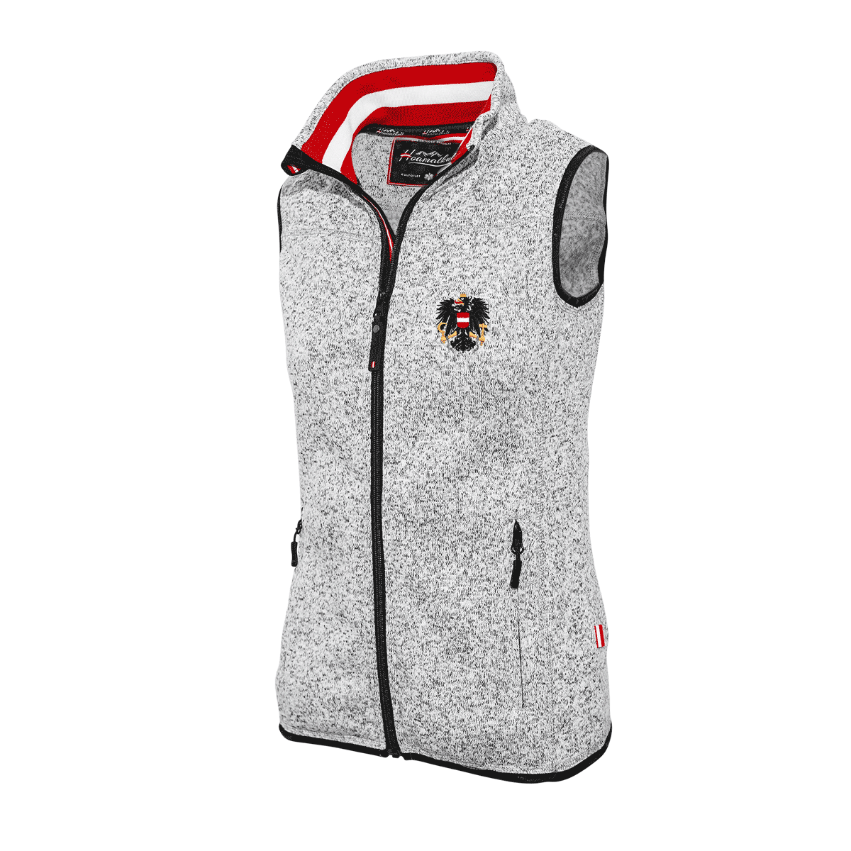 Damen Strickfleece Gilet mit Adler