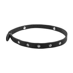 Dirndl Schmuck Lederarmband schwarz mit Strass Steine