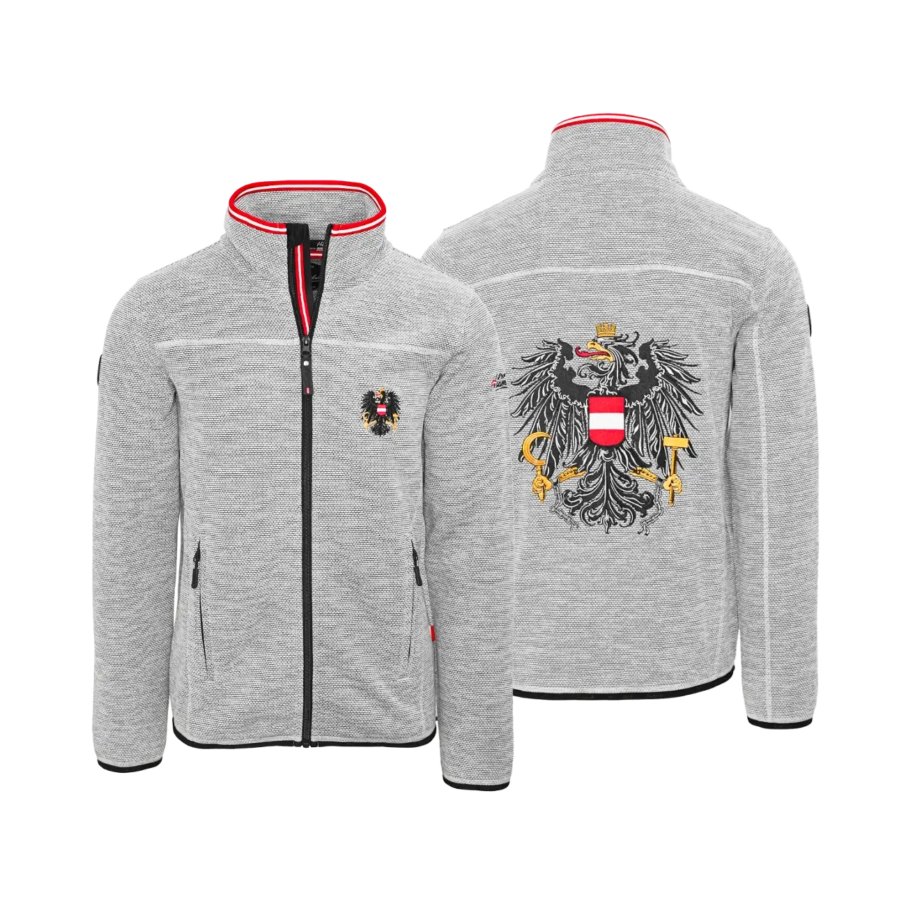 Österreich Adler Kultjacke ohne Kapuze - Dobby Fleece