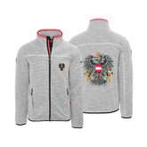 Dobby Fleece Jacke Herren mit Österreich Adler Stick #Farbe_Hellgrau