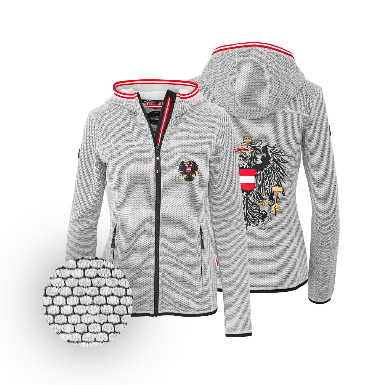 Österreich Kultjacke mit Kapuze - Dobby Fleece