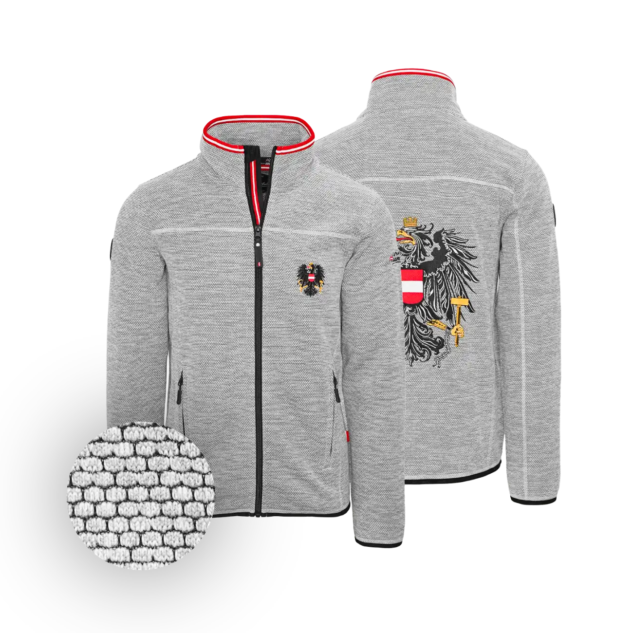 Österreich Adler Kultjacke ohne Kapuze - Dobby Fleece
