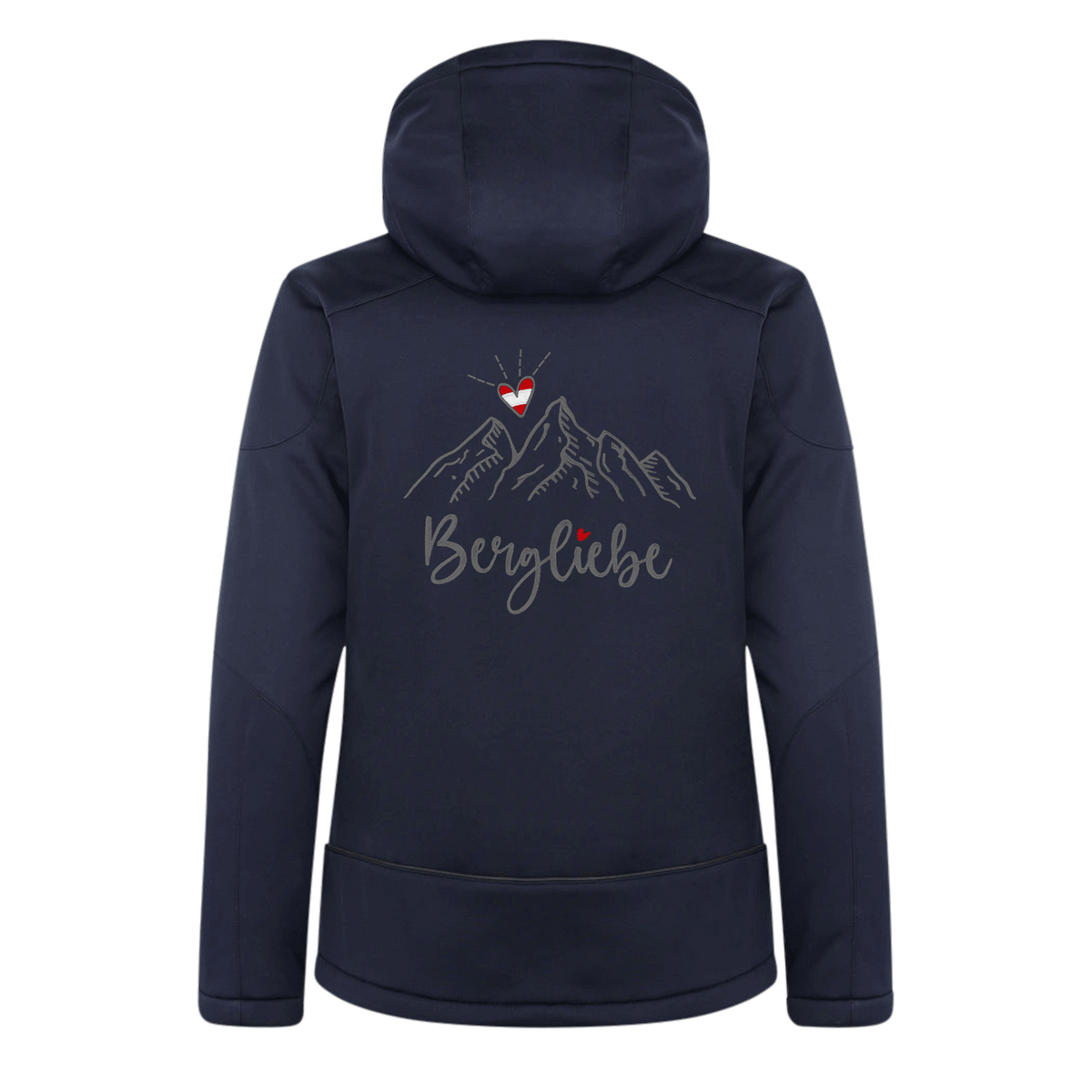 Dunkelblaue Damen Skijacke mit Bergliebe Stickerei