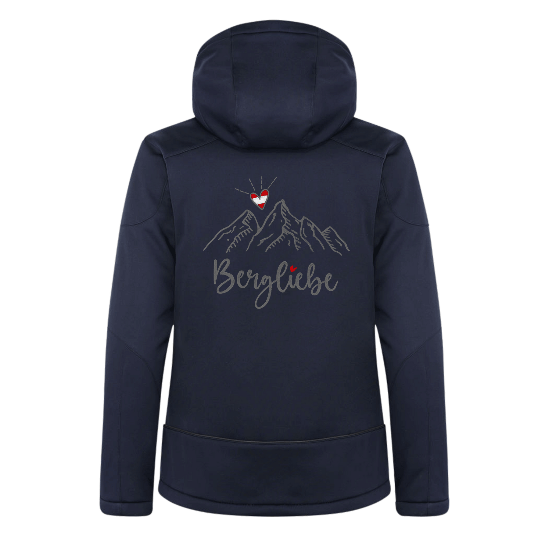 Dunkelblaue Damen Skijacke mit Bergliebe Stickerei