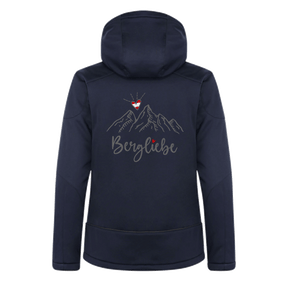 Dunkelblaue Damen Skijacke mit Bergliebe Stickerei