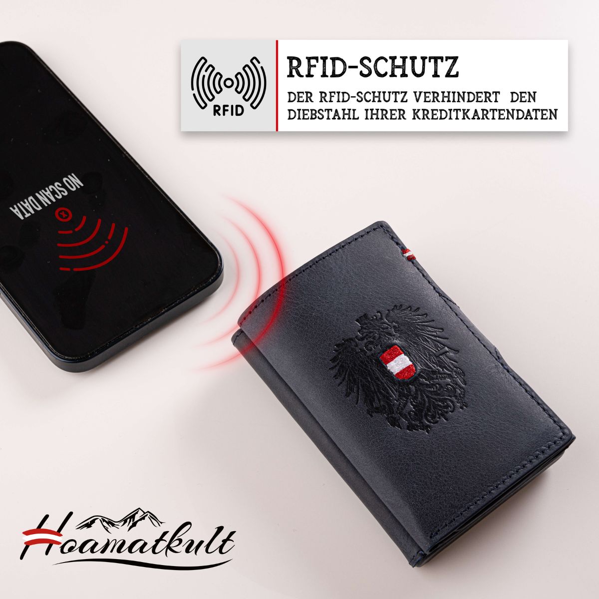 Dunkelblaue Geldtasche Smart Wallet Österreich #Farbe_Dunkelblau