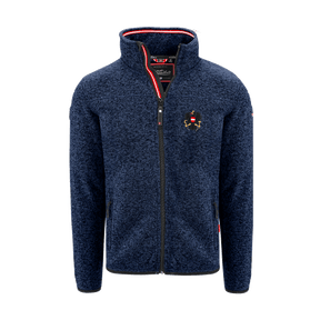 Dunkelblaue Herren Kultjacke ohne Kapuze mit Adler Stick