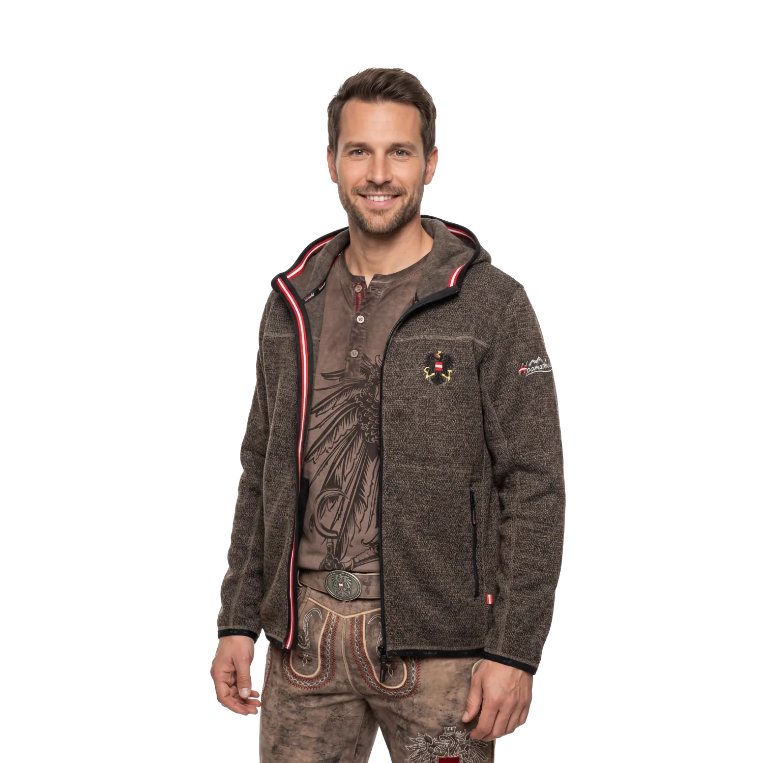 Österreich Kultjacke mit Kapuze - Strickoptik