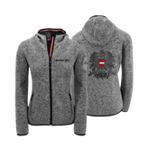 Dunkelgraue Damen Fleece Jacke mit Austrian Girl Stick