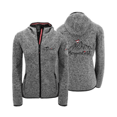 Dunkelgraue Damen Jacke mit Bergverliebt Stick