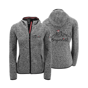 Dunkelgraue Damen Jacke mit Bergverliebt Stick