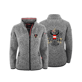Dunkelgraue Damen Kultjacke ohne Kapuze Österreich Adler