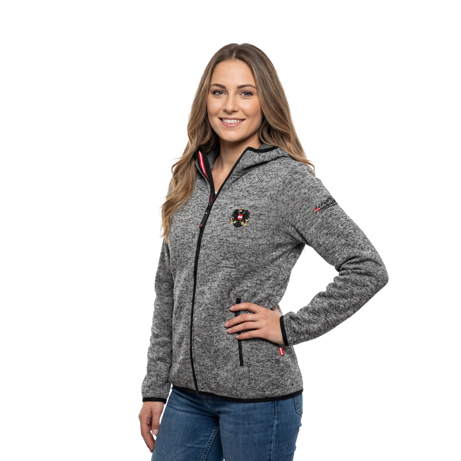 Österreich Adler Kultjacke mit Kapuze - Dunkelgrau