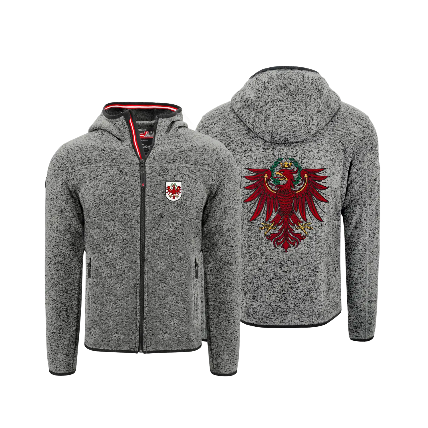 Tirol Kultjacke mit Kapuze - Dunkelgrau