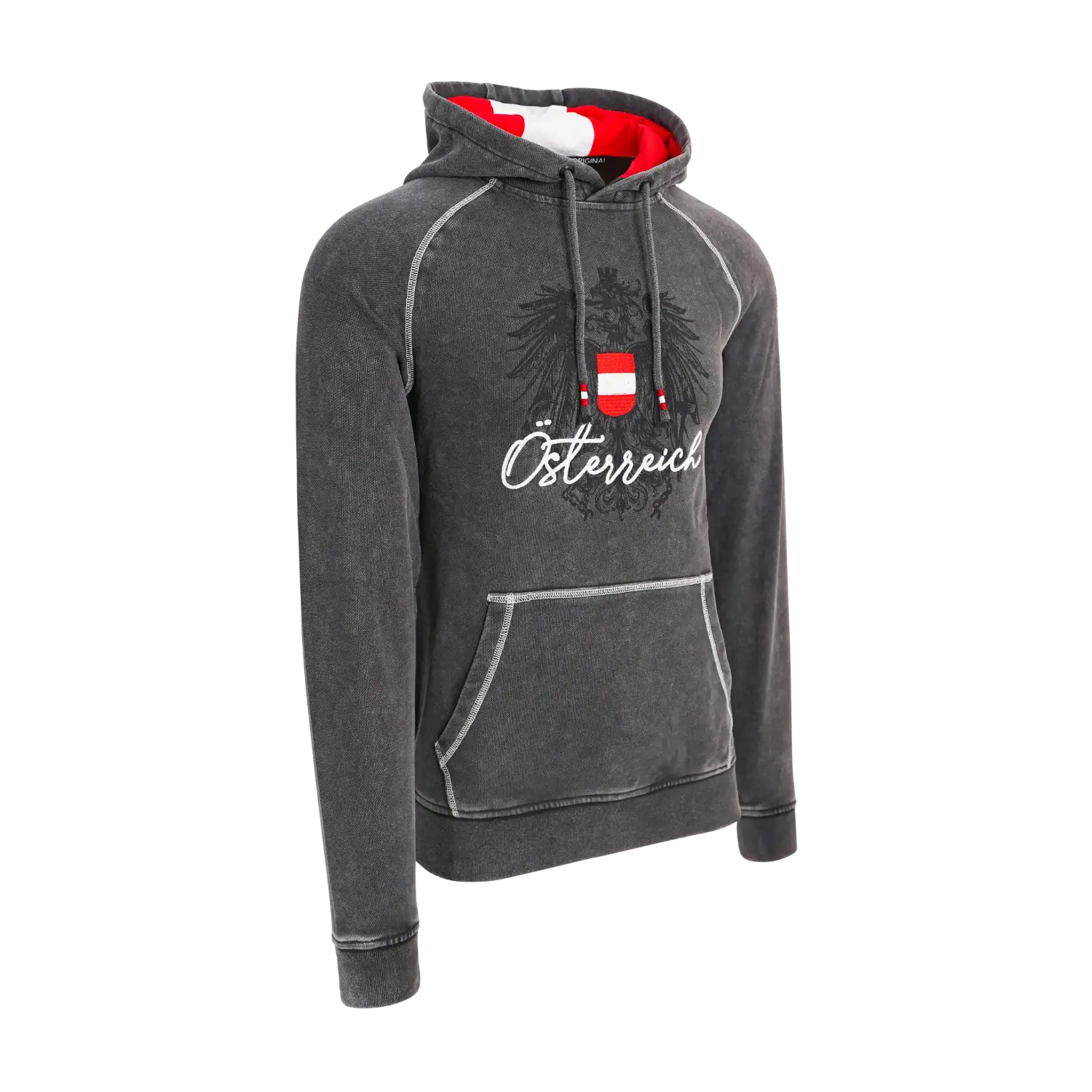 Österreich Adler Vintage Hoodie - Dunkelgrau