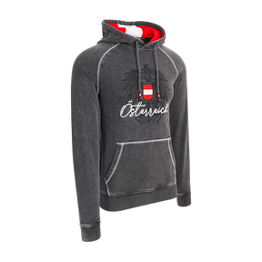 Österreich Adler Vintage Hoodie - Dunkelgrau