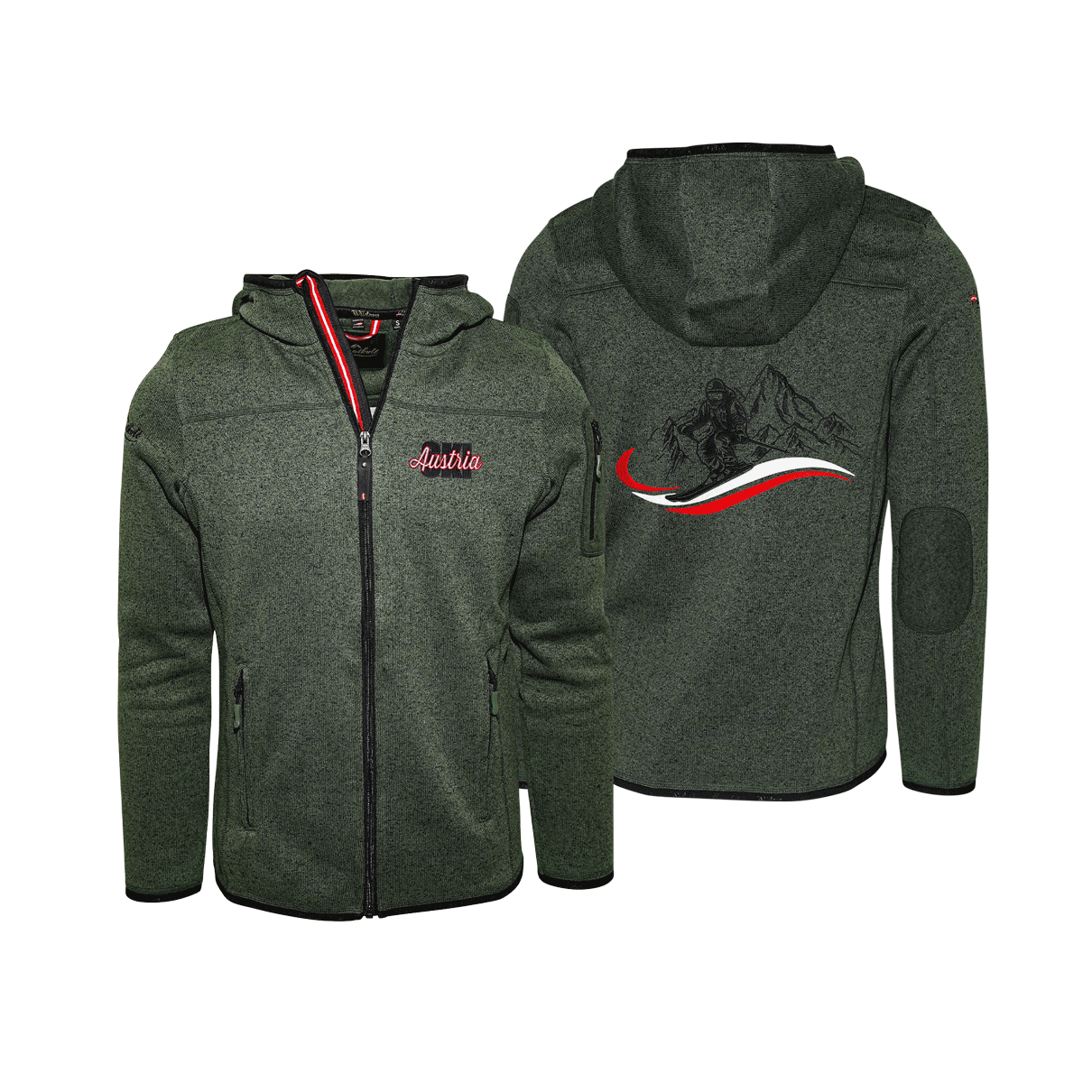 Dunkelgrüne Austria Ski Kultjacke für Herren #Farbe_Dunkelgrün