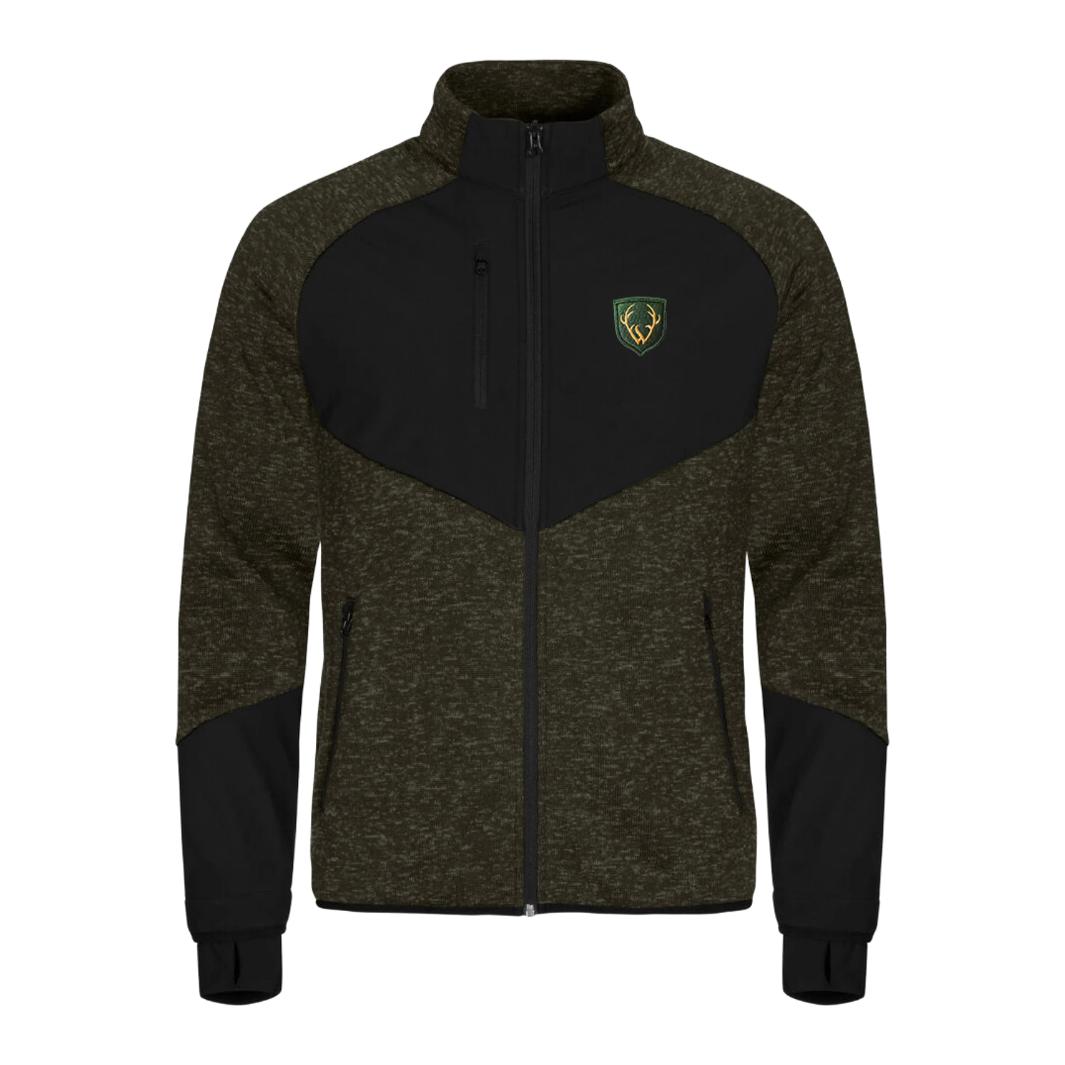 Hirsch Kultjacke Softshell-Fleece - Dunkelgrün