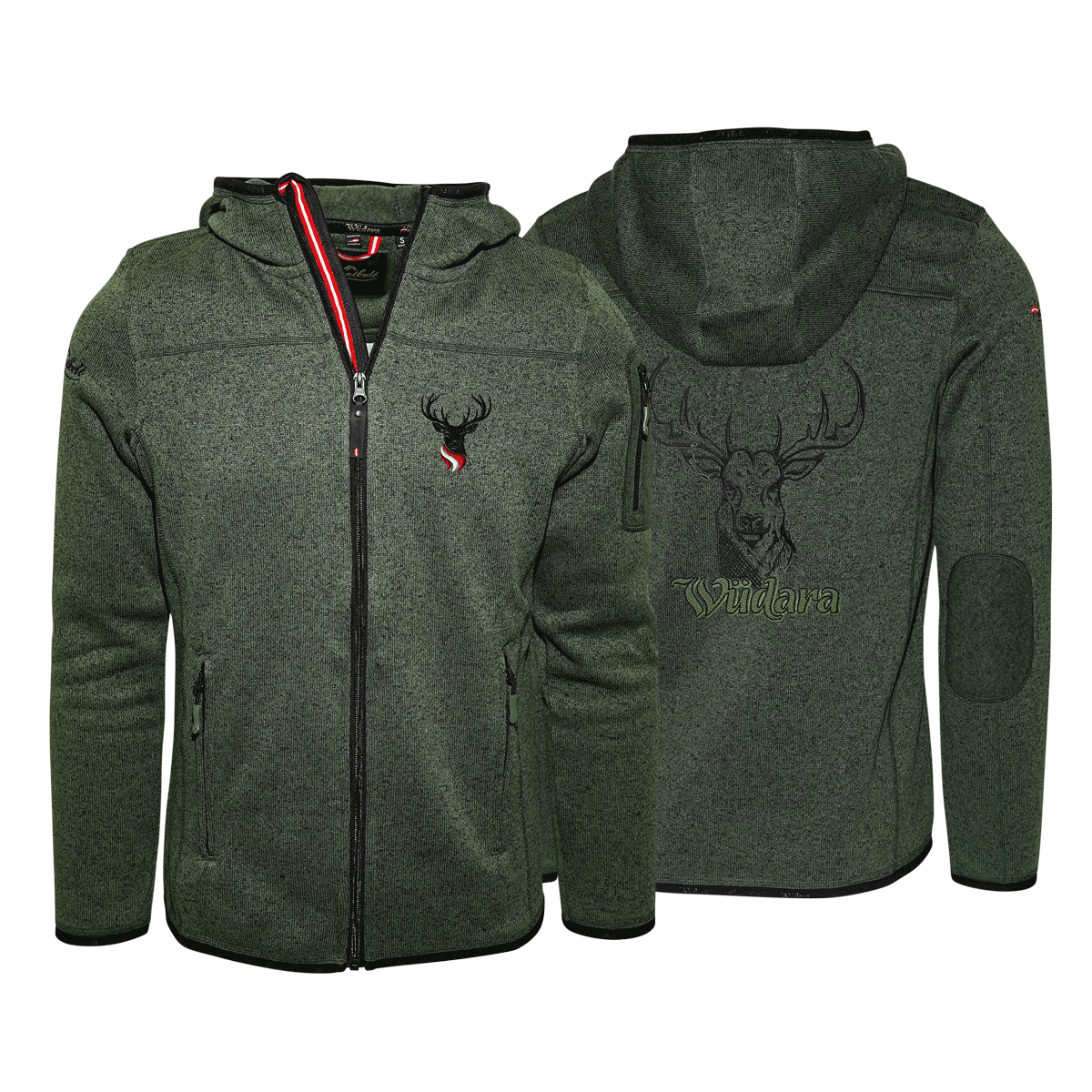Österreich / Hirsch Kultjacke - Dunkelgrün