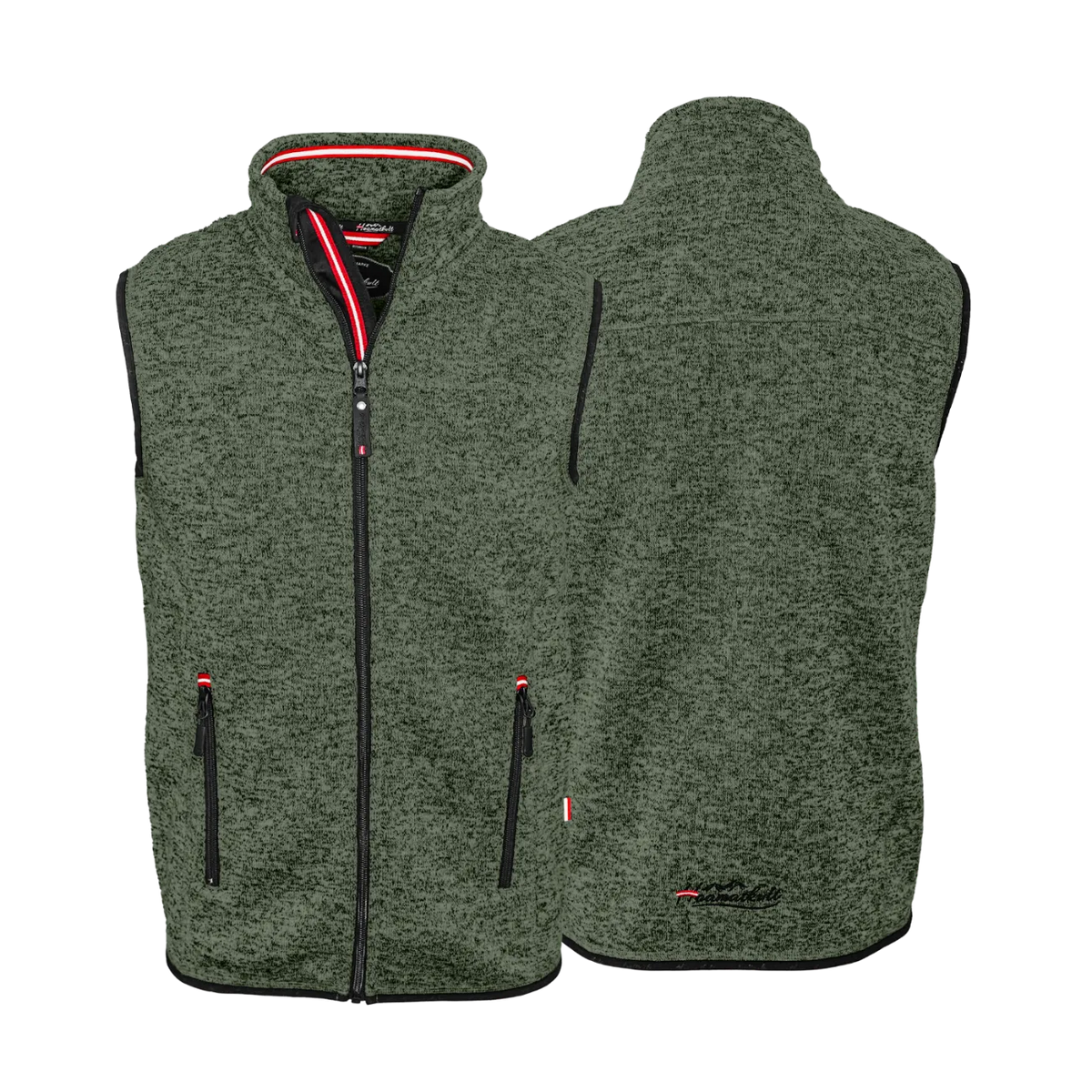 Dunkelgrünes Fleece Gilet Österreich Herren #Farbe_Dunkelgrün