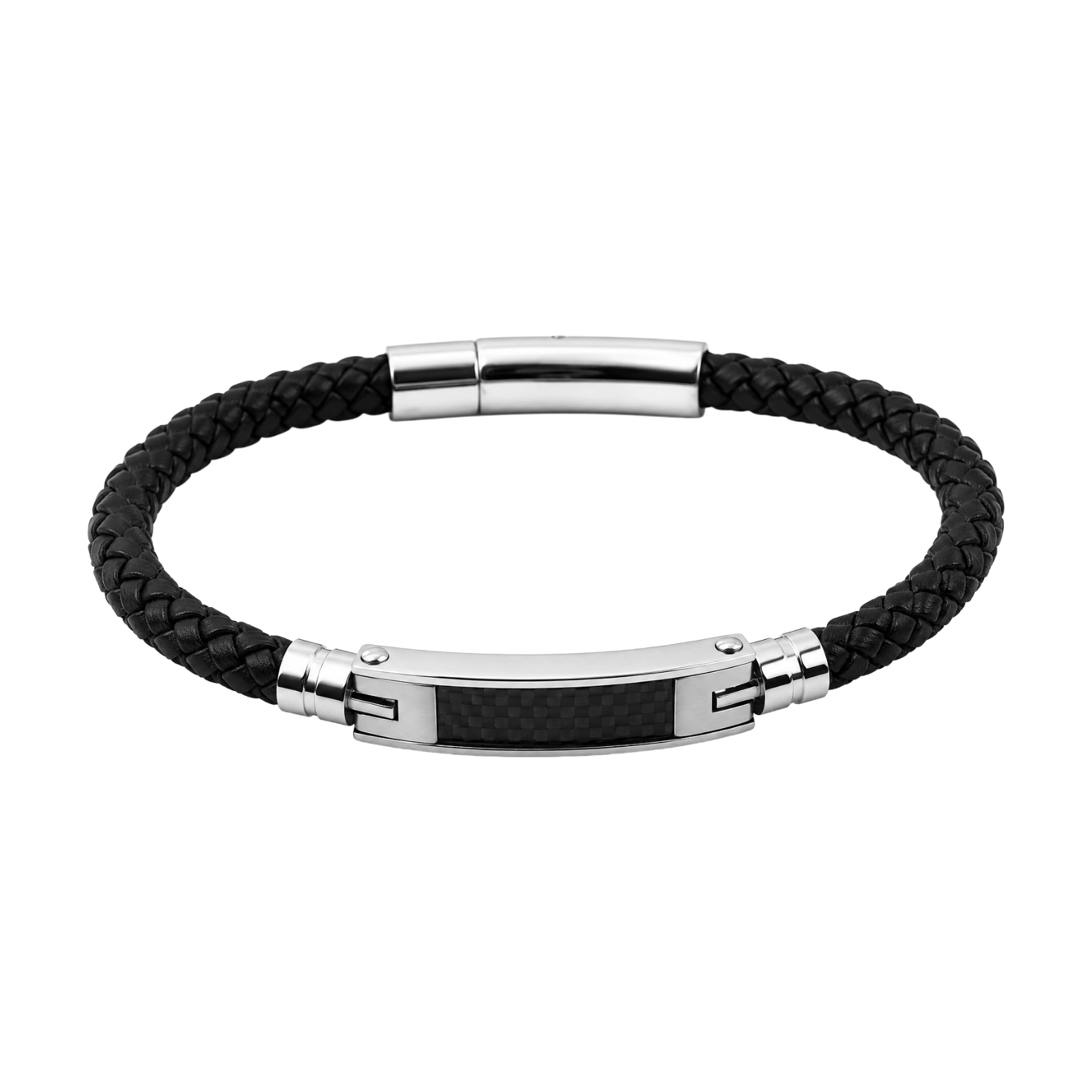 Echtleder Armband Carbon Fusion Schwarz