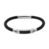 Echtleder Armband Carbon Fusion Schwarz